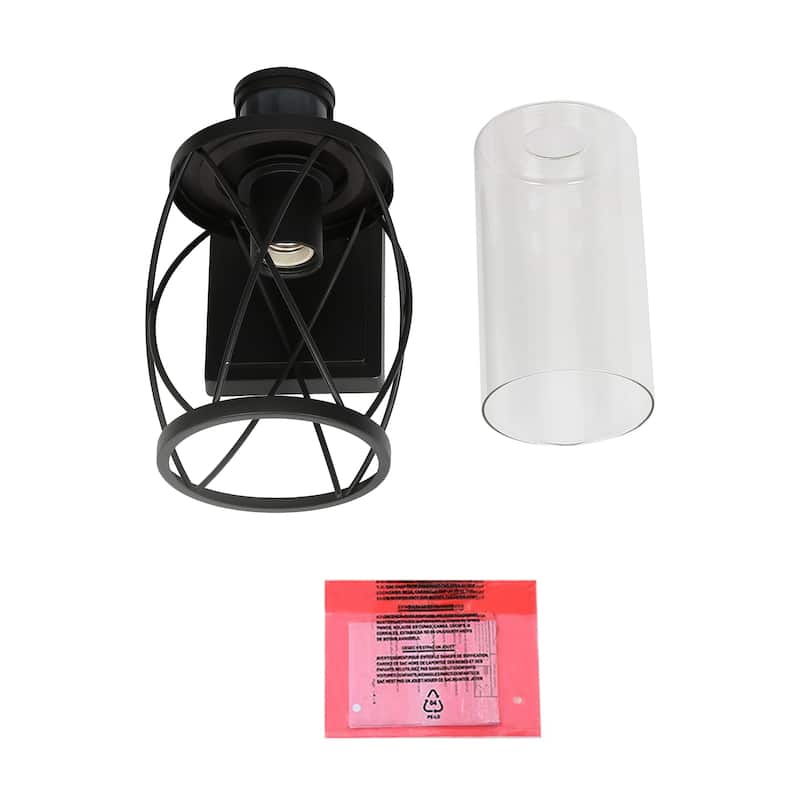 Waterproof Motion Sensor Outdoor Wall Lantern Lights Non-Solar Wall Cage Lamp for Garage Porch Front Door
