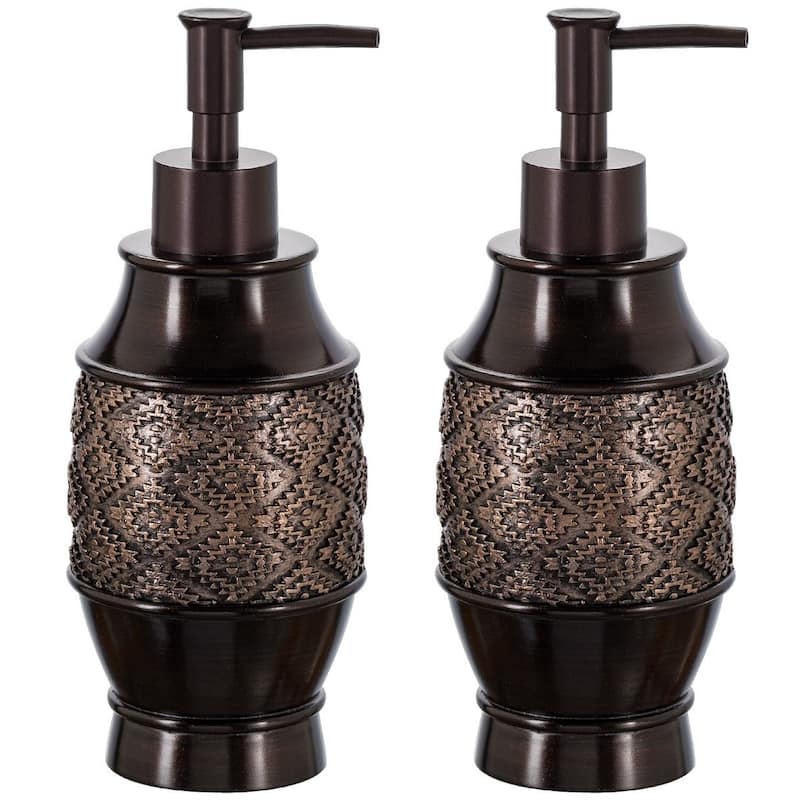 Creative Scents Dublin Brown Soap Dispenser for Bathroom - 2 Pack