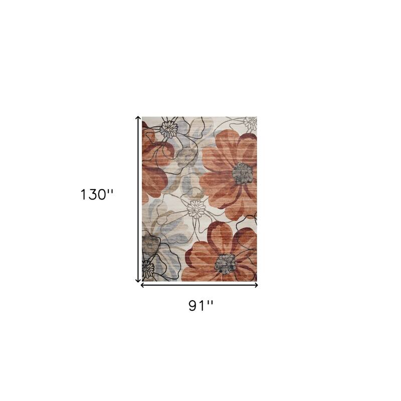 Qorep Distressed Floral Traditional Stain Resistant Woven Durable Area Rug By HomeRoots