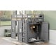 preview thumbnail 5 of 17, Modern Twin Size Loft Bed With Built-in Storage Wardrobe And 2 Windows for Bedroom