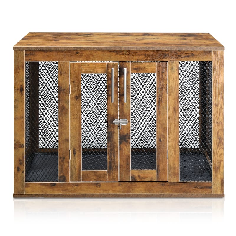 Furniture Dog Crate With Tray For Large Dogs, Indoor Aesthetic Puppy Kennel Pet House Dog Cage With Door