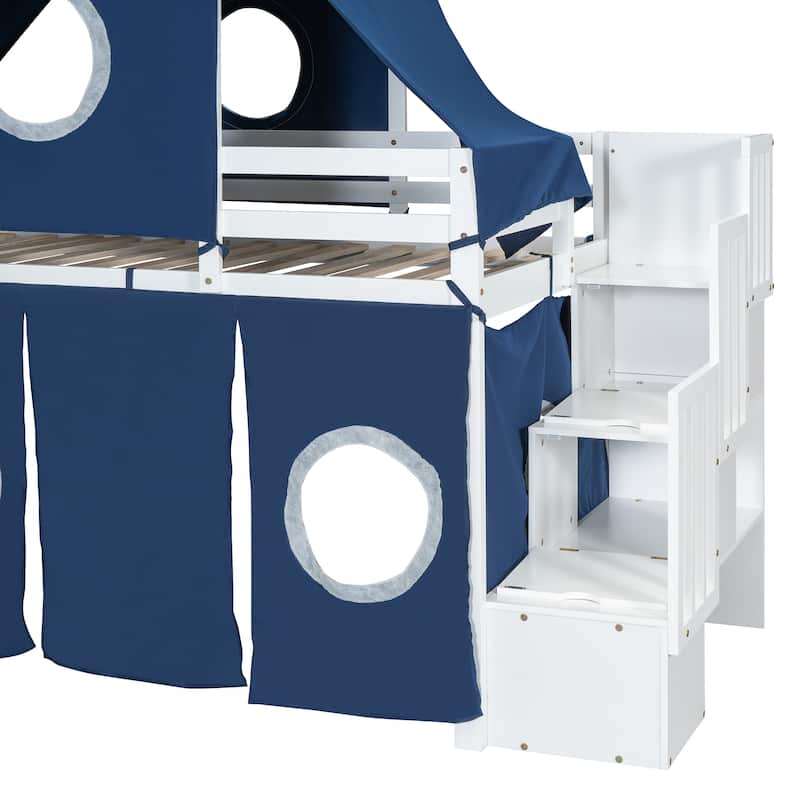 Loft Bed with Tent and Tower