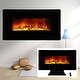 preview thumbnail 1 of 6, 36 Inch 1400W Wall-Mount Fireplace with Remote Control, Black