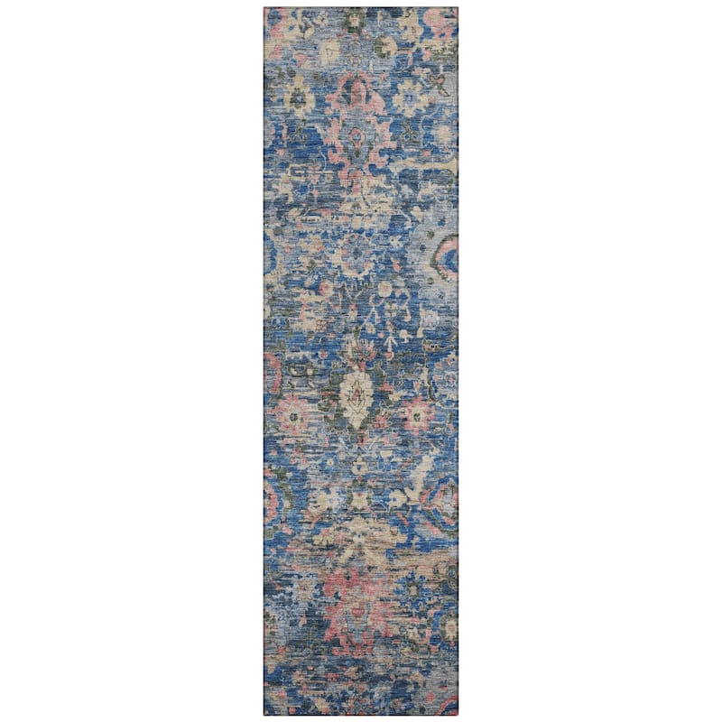 Machine Washable Indoor/ Outdoor Vintage Traditional Chantille Rug