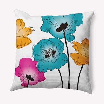 Popping Poppies Decorative Throw Pillow