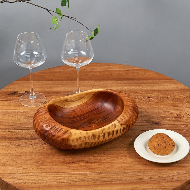 Home Soft Things Royal Round Bowl Big wooden bowl Fruit Storage
