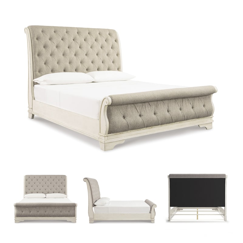 Signature Design by Ashley Realyn White/Gray Sleigh Bed