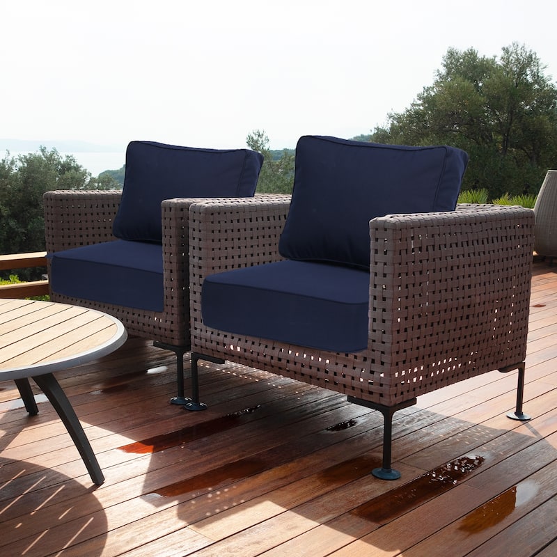 Aoodor 24x25x6 Inch Sunbrella Outdoor Patio Chair Cushions Set with Individual Pocket Springs for Patio Chair, Sofa, and Couch