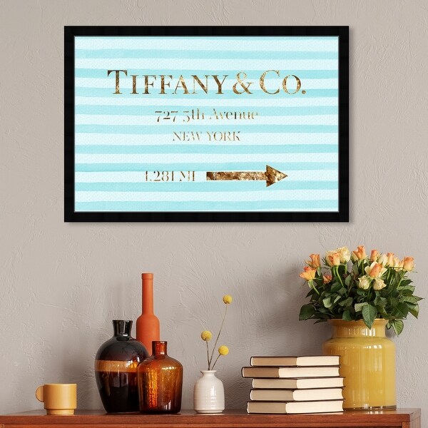 Oliver Gal 'Jewelry Road Sign' Fashion and Glam Framed Wall Art