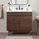 preview thumbnail 10 of 34, Avanity Carina Bathroom Vanity in Coffee Teak with White Engineered Stone Top 37" Single Sink