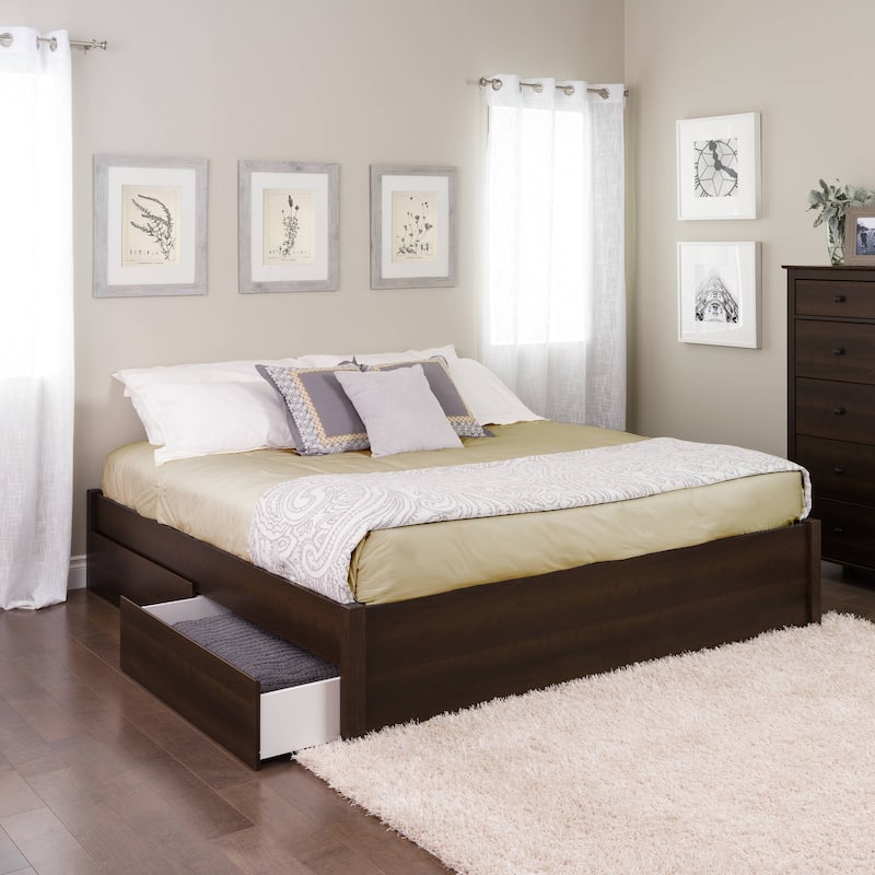 Prepac King 4-post Platform Bed with Optional Drawers