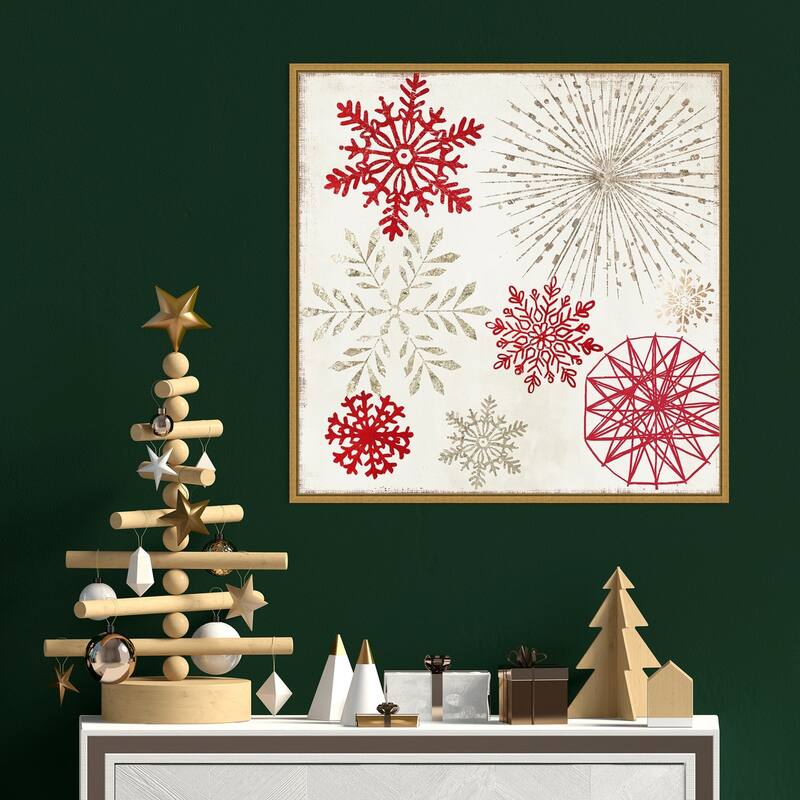 Christmas Snowflakes II by PI Studio Framed Canvas Wall Art