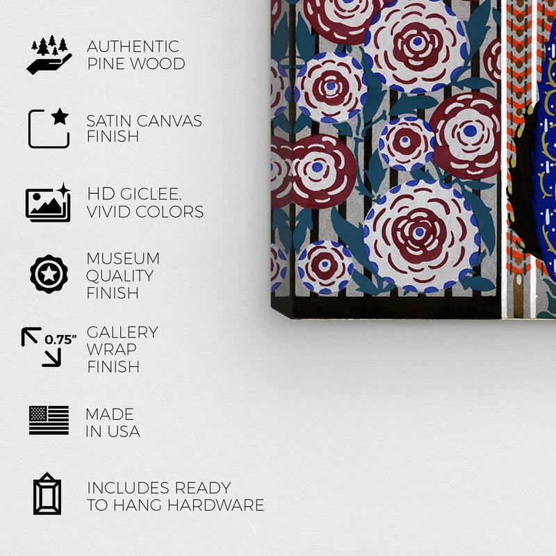 Wynwood Studio Canvas Abstract PORTAE ROSA Blue and Dark Blue Traditional Wall Art Canvas Print