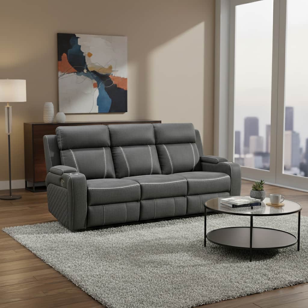 Contemporary Living Room Plush Velvet-Like Upholstered Brown Sofa