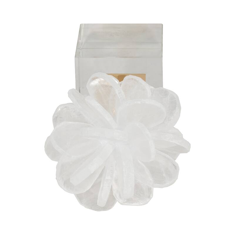 Sagebrook Home JLiliana Crystal Flower Statuary, Perfect for Decor