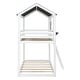 preview thumbnail 10 of 22, Twin Over Twin Bunk Bed Wood Bed w/ Roof, Window, Guardrail & Ladder