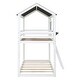 preview thumbnail 23 of 24, Twin Over Twin Bunk Bed with Roof, Windows, Ladder, and Guardrails, Solid Wood Playhouse Design, Space-Saving for Kids, Grey