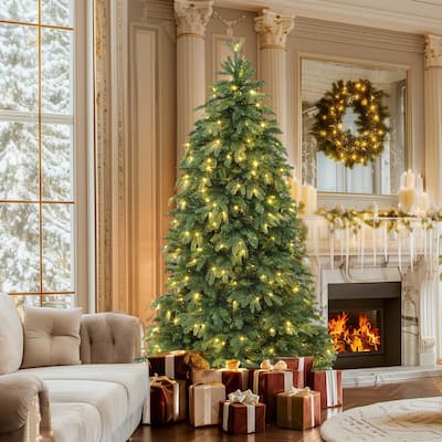6.5ft Pre-Lit Artificial Spruce Christmas Tree with 350 Lights