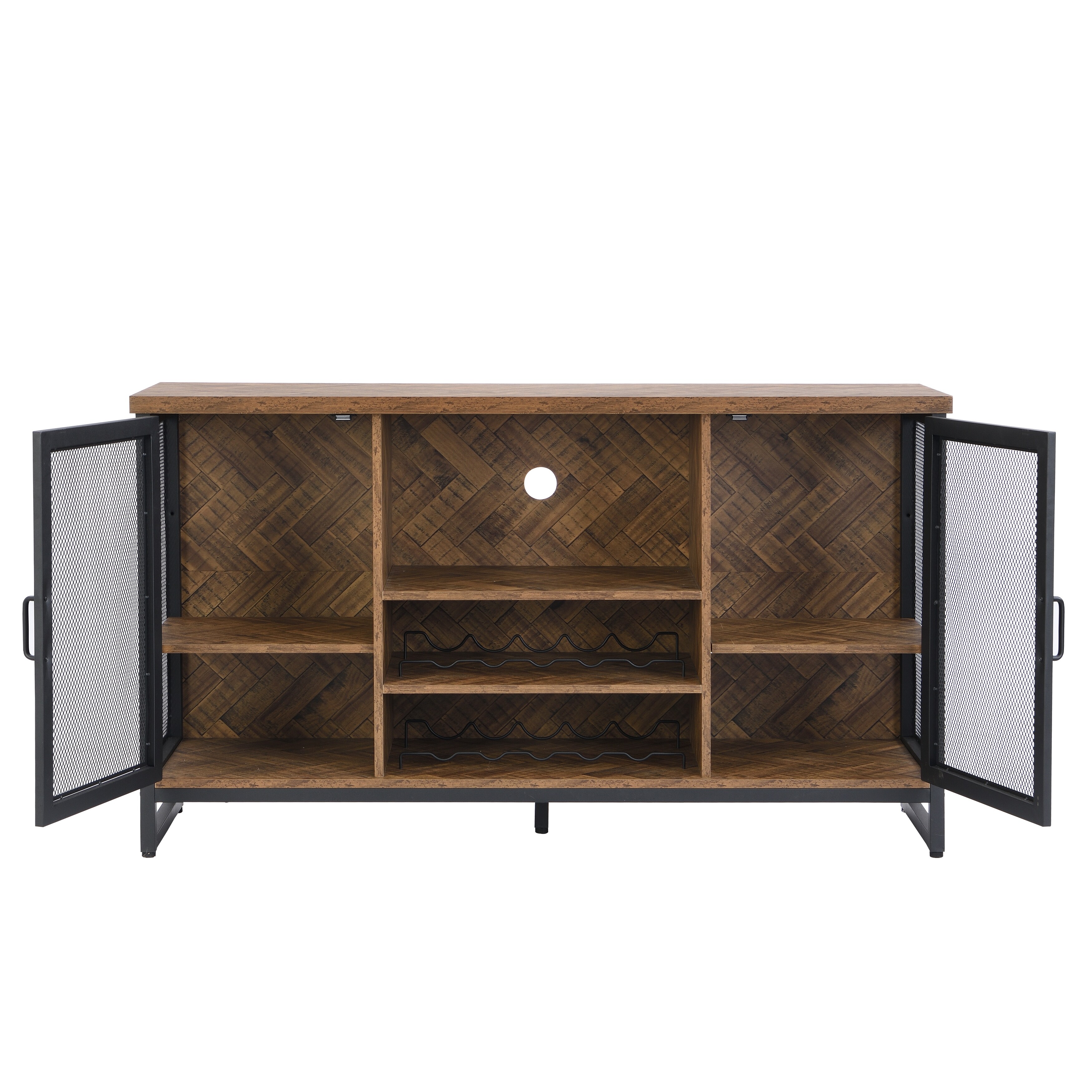 TV stand media cabinet removable shelf storage cabinet for living room