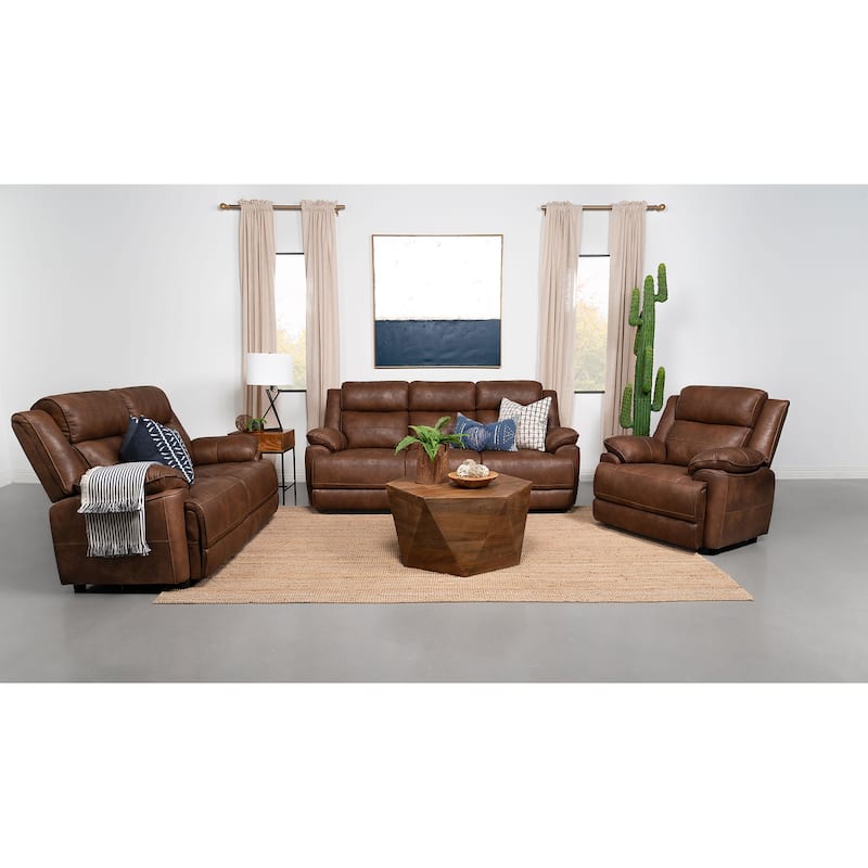 Ellington Upholstered Padded Arm Sofa Dark Brown - Dark Brown