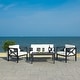 preview thumbnail 35 of 61, SAFAVIEH Outdoor Montez 4-Piece Conversation Patio Set with Accent Pillows Black/Beige/BlackWhite