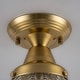 preview thumbnail 11 of 10, Vintage Brass Diamond Cut Glass Flush Mount Ceiling Light