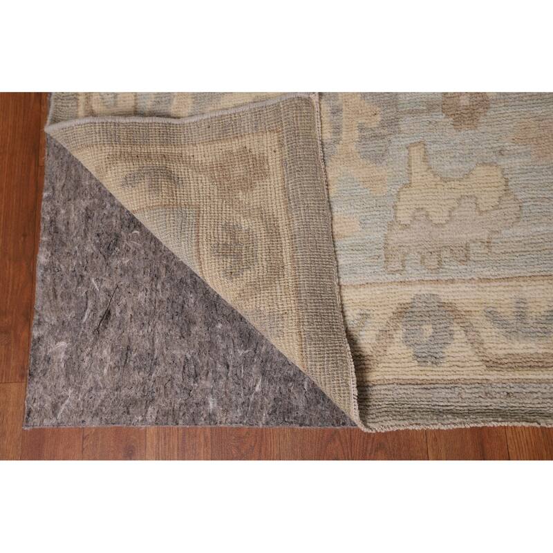 Vegetable Dye Gray Oushak Oriental Area Rug Handmade Wool Carpet - 9'1" x 11'11"