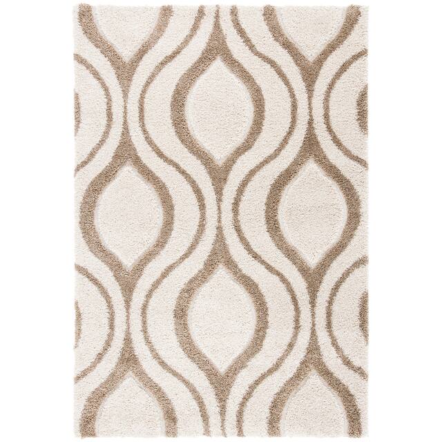 SAFAVIEH Florida Shag Bertille Geometric 1.2-inch Thick Rug