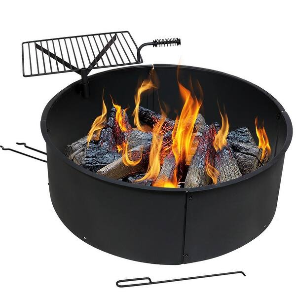 Shop Sunnydaze Heavy Duty 34 Inch Steel Campfire Ring With
