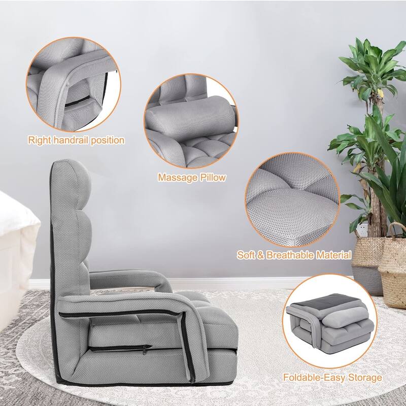 Adjustable 6-Position Floor Chair Folding Lazy Gaming Sofa,Indoor Chaise Lounge Sofa