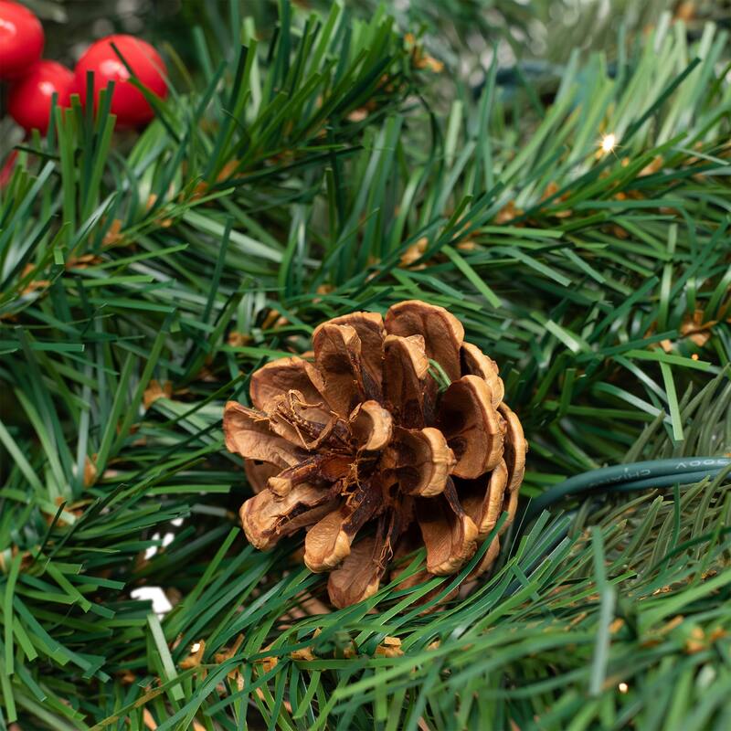 Real Touch™ Pre-Lit Mixed Noble Spruce Garland - 9' x 14" - Clear Lights