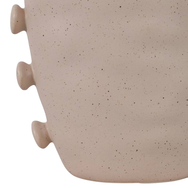 Stoneware Vase Statement-Making Tall Unique Side Detailing Home Decor