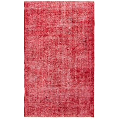 ECARPETGALLERY Hand-knotted Color Transition Dark Red Wool Rug - 4'0 x 6'8