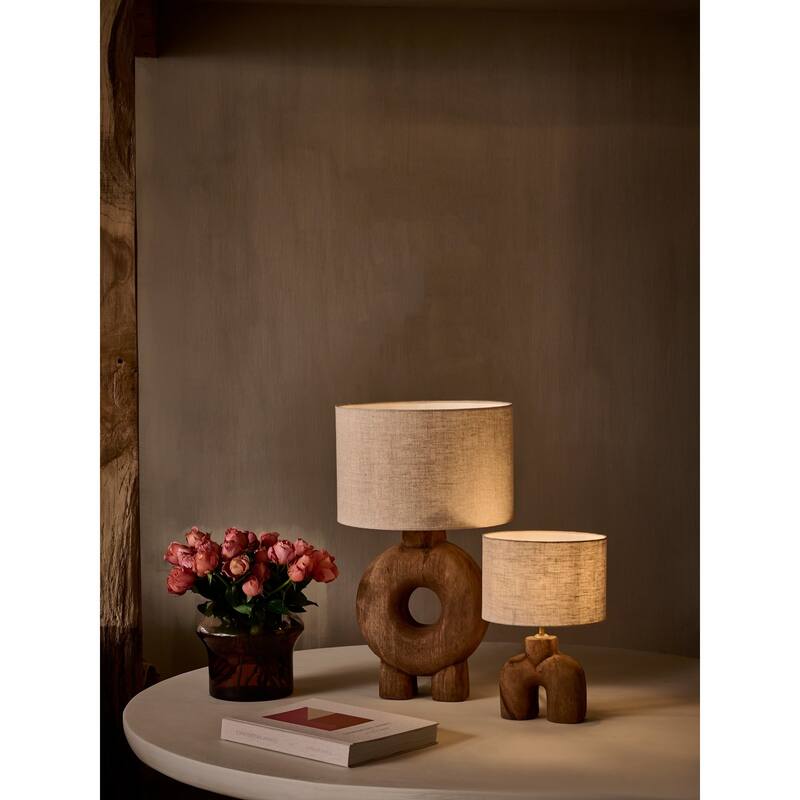 Round Blown Glass Vase - 9.75" - Amber