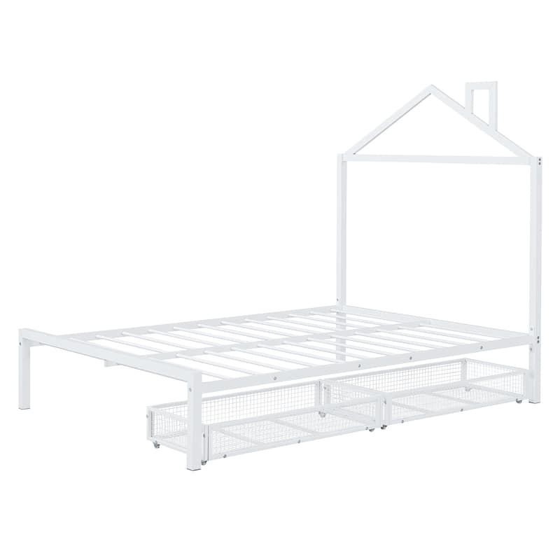 Metal Platform Bed with two drawers