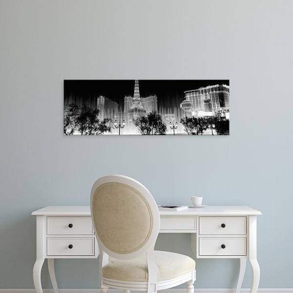 Easy Art Prints Panoramic Image 'Hotels in a city lit up at night, The Strip, Las Vegas, Nevada, USA' Canvas Art