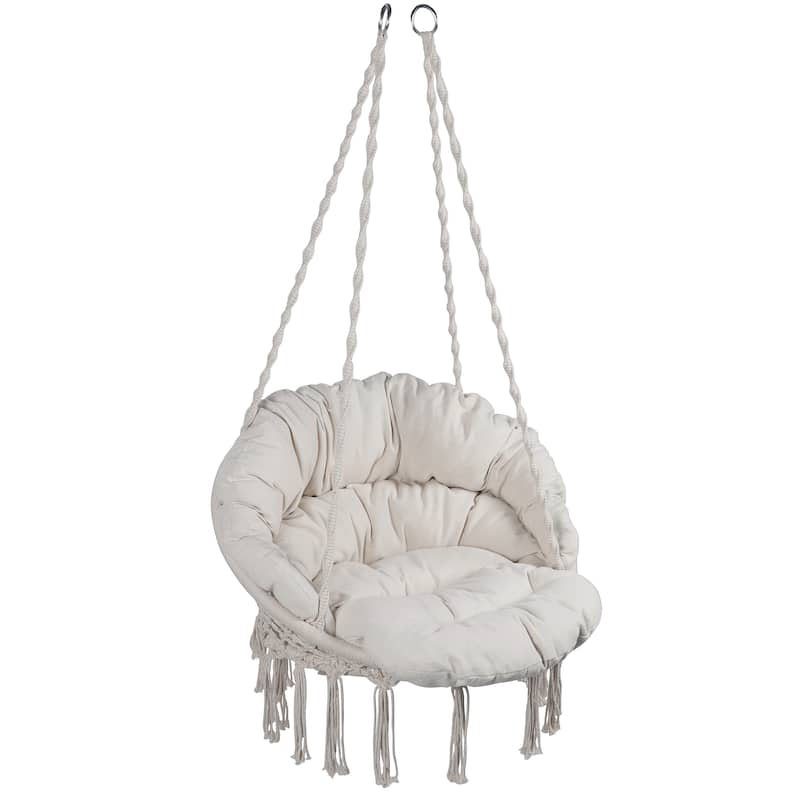 Hammock Chair Swinging Portable Hanging Cotton Rope Indoor Outdoor Suitable