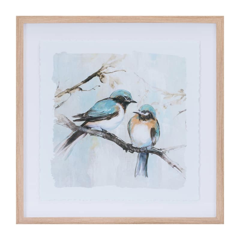 Framed Bird Couple Wall Print (Set of 2)