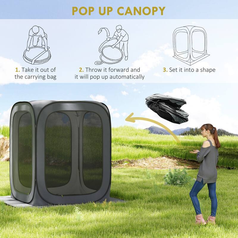 Pop Up Screen Room Tent Quick Setup Portable Outdoor Camping with Sun Protection - 70.9" L x 70.9" W x 86.6" H