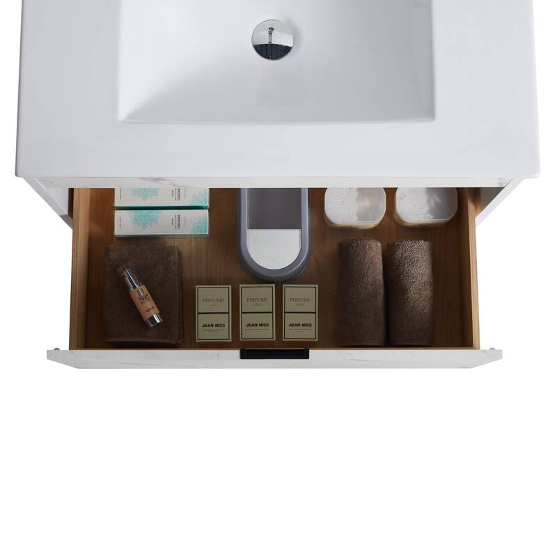 Fine Fixtures - Wall Mount Bathroom Vanity And Sink, Knob Free Design - Alpine Collection -