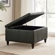 preview thumbnail 18 of 52, Leather Square Storage Ottoman for Living Room, Brown/ Black 30"W x 30"D x 18.1"H