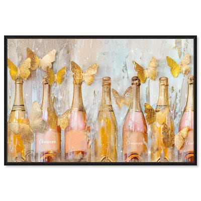 Golden Bright Campagne Line Canvas by Art Remedy