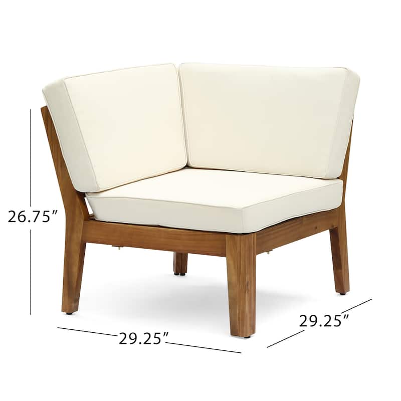 Christopher Knight Home - Xanthe Acacia Wood Patio 10 Piece Sectional Sofa Set with Water Resistant Cushion