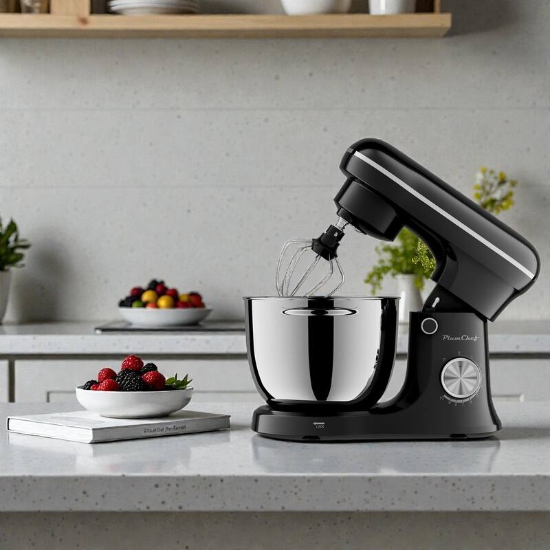 5L Electric Stand Mixer, 10 Speed Kitchen Food Mixer with Stainless Steel Bowl, Dough Hook Whisk Beater