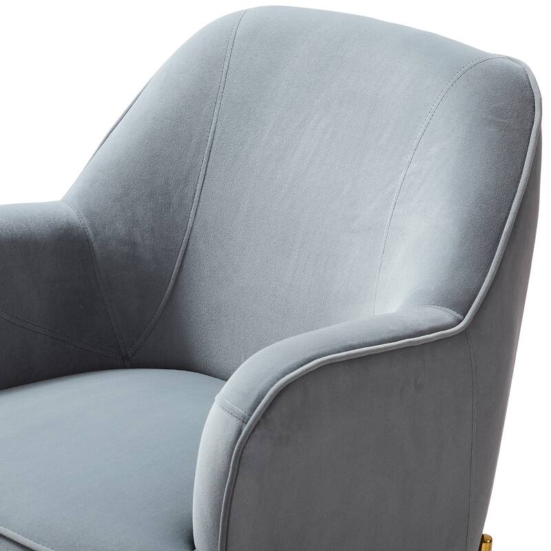 Marina Modern Velvet Accent Chair with Golden Legs Set of 2 by HULALA HOME
