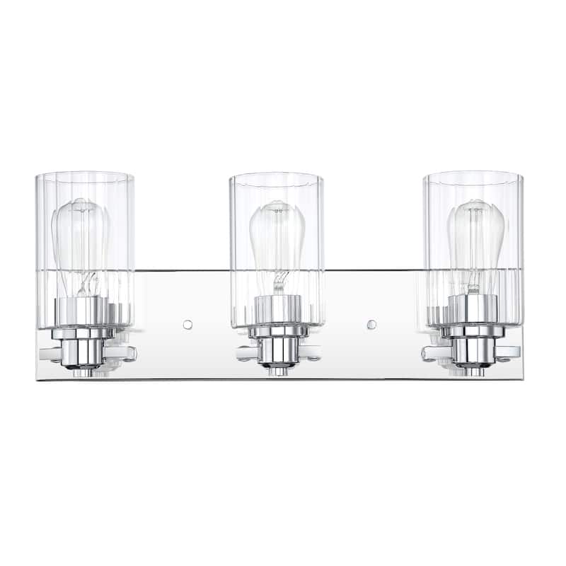 KAWOTI 3- Light Bathroom Vanity Light with Clear Glass Shade