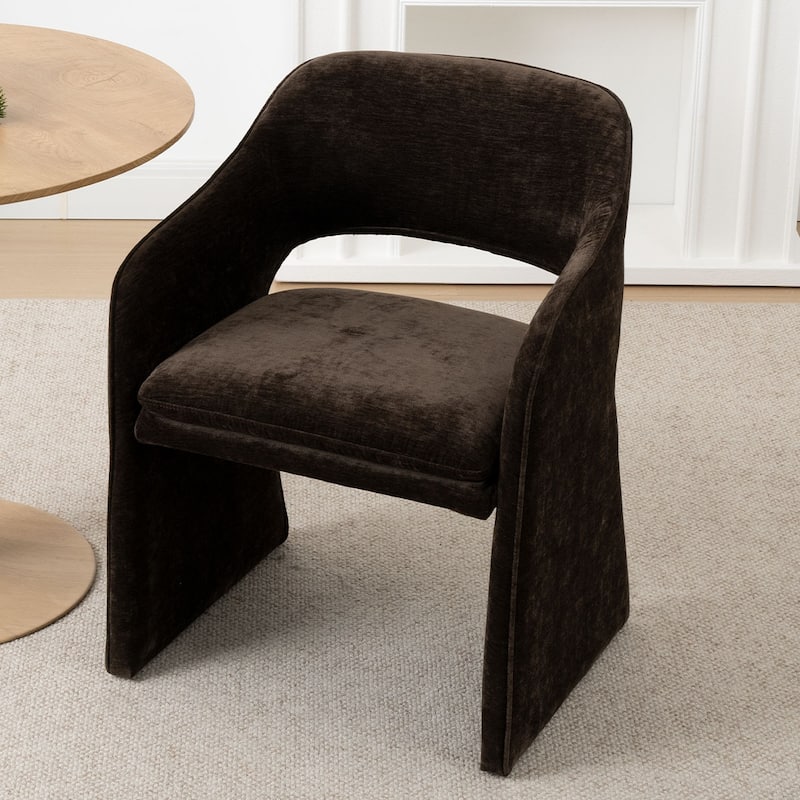 Chenille Upholstered Dining Armchair (Set of 2)