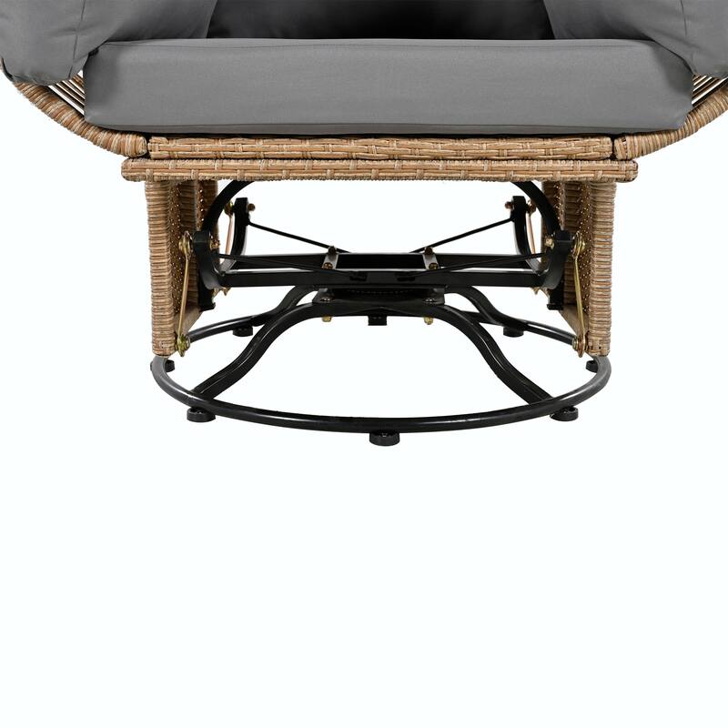 Swivel Rattan Egg Patio Chair with Cushions and Rocking Function