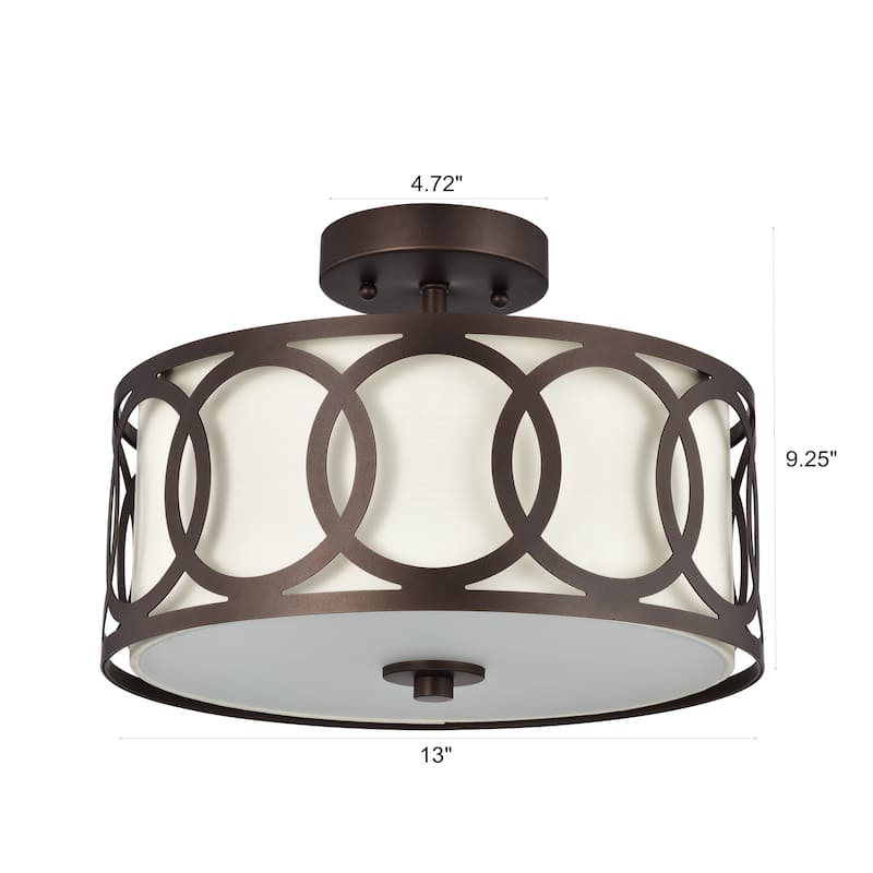 2-light Semi-Flush Mount