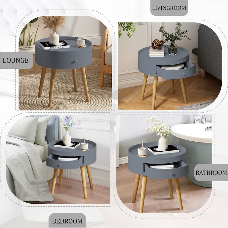 Modern Coffee Table with Drawer, Sofa Side Table